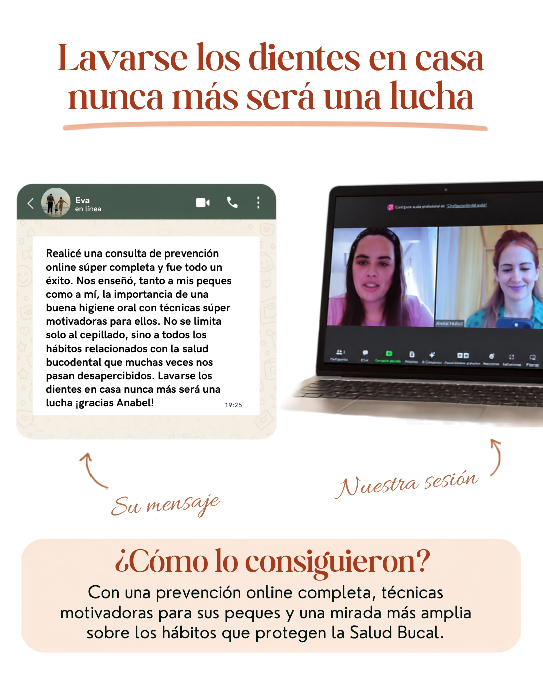 Eva: lavarse los dientes en casa nunca más será una lucha